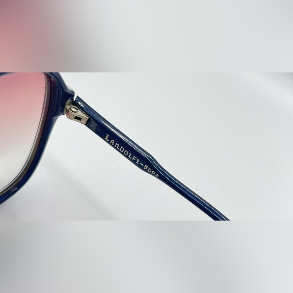 Vintage Landolfi 5095 Navy Blue Oval Sunglasses Frames Only - Picture 7 of 8